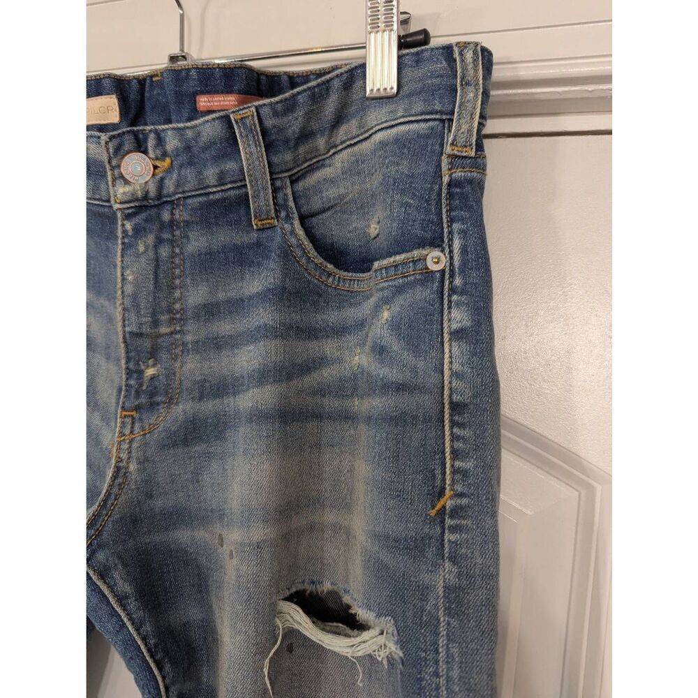 Anthropologie Pilcro‎ Relaxed Straight Fit Patchwork Jeans women's 27 distressed - Picture 2 of 10